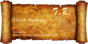 Török Rodion névjegykártya