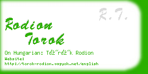 rodion torok business card